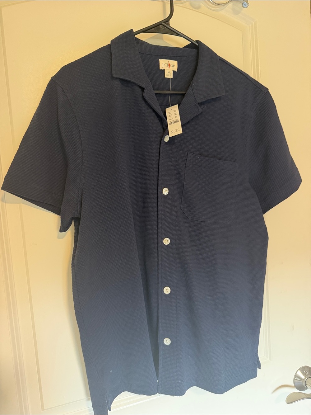 J. Crew Men’s Navy Short-Sleeve Button-Down Shirt New with Tags